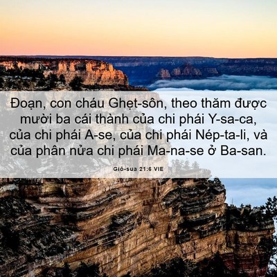Picture 06 - Giô-sua 21:6 VIE - Đoạn, con cháu Ghẹt-sôn, theo thăm - Bible Verse Picture