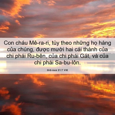 Picture 06 - Giô-sua 21:7 VIE - Con cháu Mê-ra-ri, tùy theo những họ hàng - Bible Verse Picture