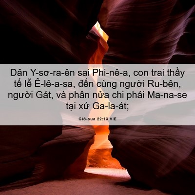 Picture 06 - Giô-sua 22:13 VIE - Dân Y-sơ-ra-ên sai Phi-nê-a, con trai thầy - Bible Verse Picture