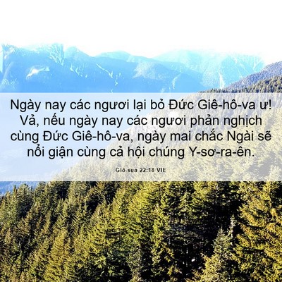 Picture 06 - Giô-sua 22:18 VIE - Ngày nay các ngươi lại bỏ Đức - Bible Verse Picture