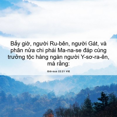 Picture 06 - Giô-sua 22:21 VIE - Bấy giờ, người Ru-bên, người Gát, và - Bible Verse Picture