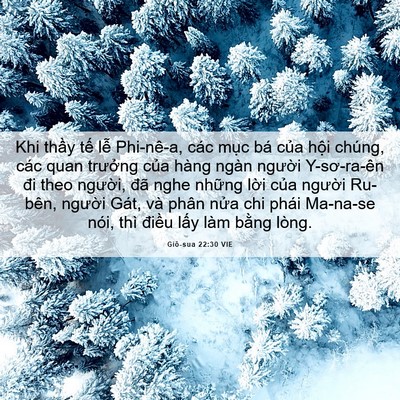 Picture 06 - Giô-sua 22:30 VIE - Khi thầy tế lễ Phi-nê-a, các mục bá - Bible Verse Picture