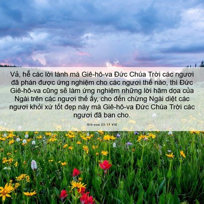 Picture 06 - Giô-sua 23:15 VIE - Vả, hễ các lời lành mà Giê-hô-va - Bible Verse Picture