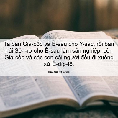 Picture 06 - Giô-sua 24:4 VIE - Ta ban Gia-cốp và Ê-sau cho Y-sác, rồi ban - Bible Verse Picture