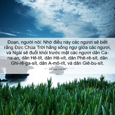 Picture 06 - Giô-sua 3:10 VIE - Đoạn, người nói: Nhờ điều này các - Bible Verse Picture