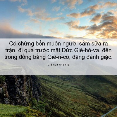 Picture 06 - Giô-sua 4:13 VIE - Có chừng bốn muôn người sắm sửa ra - Bible Verse Picture