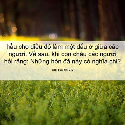Picture 06 - Giô-sua 4:6 VIE - hầu cho điều đó làm một dấu ở - Bible Verse Picture