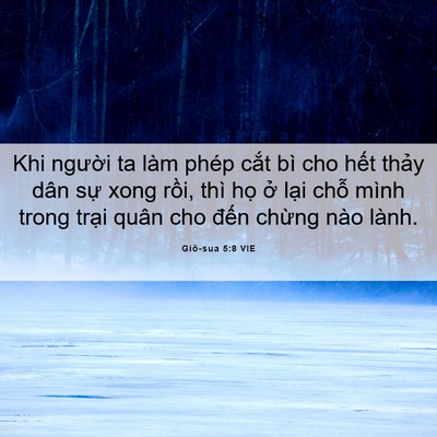 Picture 06 - Giô-sua 5:8 VIE - Khi người ta làm phép cắt bì cho hết - Bible Verse Picture