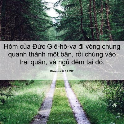 Picture 06 - Giô-sua 6:11 VIE - Hòm của Đức Giê-hô-va đi vòng chung - Bible Verse Picture