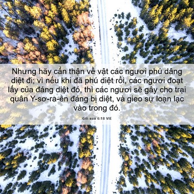 Picture 06 - Giô-sua 6:18 VIE - Nhưng hãy cẩn thận về vật các ngươi - Bible Verse Picture