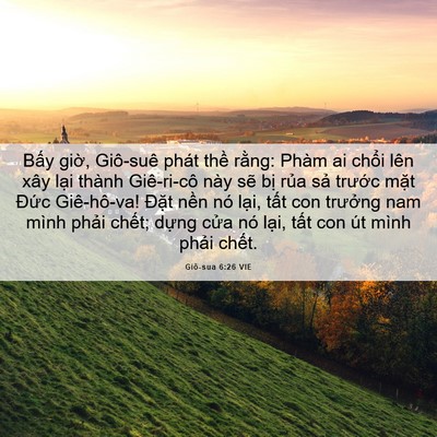 Picture 06 - Giô-sua 6:26 VIE - Bấy giờ, Giô-suê phát thề rằng: Phàm - Bible Verse Picture