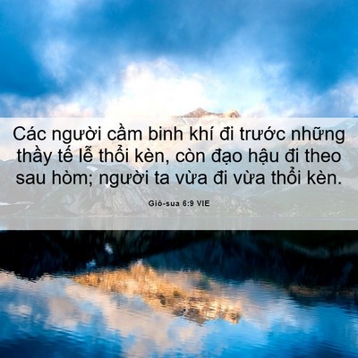 Picture 06 - Giô-sua 6:9 VIE - Các người cầm binh khí đi trước - Bible Verse Picture