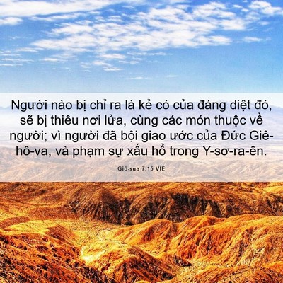 Picture 06 - Giô-sua 7:15 VIE - Người nào bị chỉ ra là kẻ có của - Bible Verse Picture