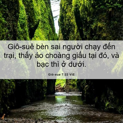 Picture 06 - Giô-sua 7:22 VIE - Giô-suê bèn sai người chạy đến trại, - Bible Verse Picture