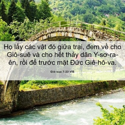 Picture 06 - Giô-sua 7:23 VIE - Họ lấy các vật đó giữa trại, đem - Bible Verse Picture