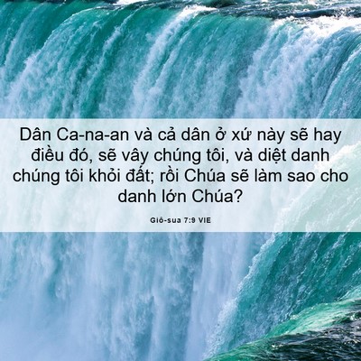 Picture 06 - Giô-sua 7:9 VIE - Dân Ca-na-an và cả dân ở xứ này sẽ - Bible Verse Picture