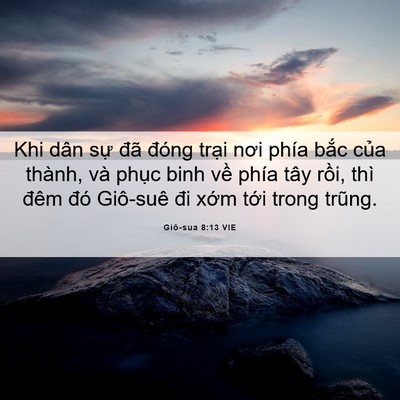 Picture 06 - Giô-sua 8:13 VIE - Khi dân sự đã đóng trại nơi phía bắc - Bible Verse Picture