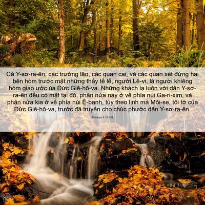 Picture 06 - Giô-sua 8:33 VIE - Cả Y-sơ-ra-ên, các trưởng lão, các quan - Bible Verse Picture