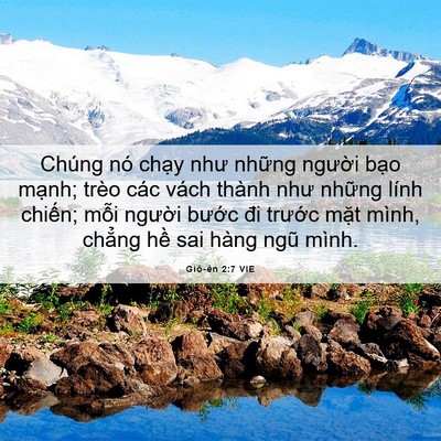 Picture 06 - Giô-ên 2:7 VIE - Chúng nó chạy như những người bạo - Bible Verse Picture