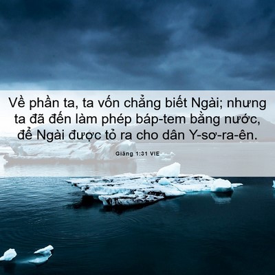 Picture 06 - Giăng 1:31 VIE - Về phần ta, ta vốn chẳng biết Ngài; - Bible Verse Picture