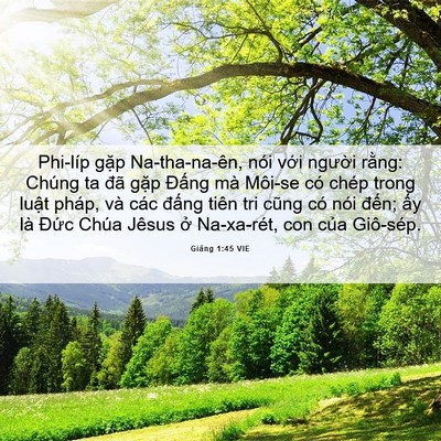 Picture 06 - Giăng 1:45 VIE - Phi-líp gặp Na-tha-na-ên, nói với người - Bible Verse Picture