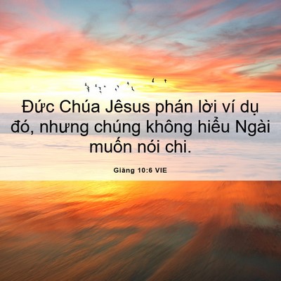 Picture 06 - Giăng 10:6 VIE - Đức Chúa Jêsus phán lời ví dụ đó, - Bible Verse Picture