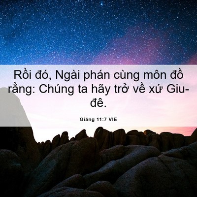 Picture 06 - Giăng 11:7 VIE - Rồi đó, Ngài phán cùng môn đồ rằng: - Bible Verse Picture