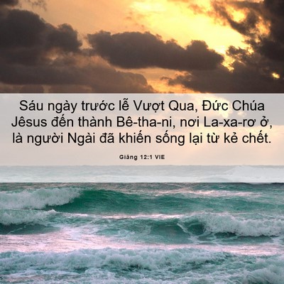 Picture 06 - Giăng 12:1 VIE - Sáu ngày trước lễ Vượt Qua, Đức - Bible Verse Picture