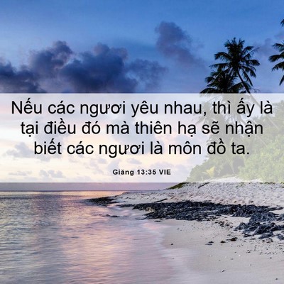 Picture 06 - Giăng 13:35 VIE - Nếu các ngươi yêu nhau, thì ấy là tại - Bible Verse Picture