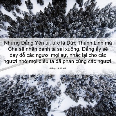 Picture 06 - Giăng 14:26 VIE - Nhưng Đấng Yên ủi, tức là Đức Thánh - Bible Verse Picture