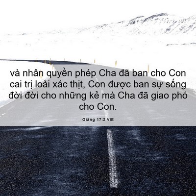 Picture 06 - Giăng 17:2 VIE - và nhân quyền phép Cha đã ban cho Con cai - Bible Verse Picture