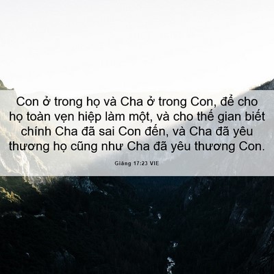 Picture 06 - Giăng 17:23 VIE - Con ở trong họ và Cha ở trong Con, để - Bible Verse Picture