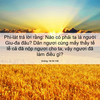 Picture 06 - Giăng 18:35 VIE - Phi-lát trả lời rằng: Nào có phải ta - Bible Verse Picture