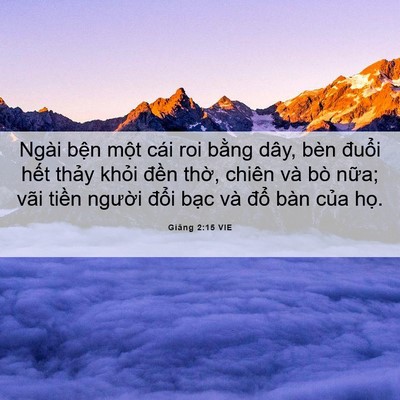 Picture 06 - Giăng 2:15 VIE - Ngài bện một cái roi bằng dây, bèn - Bible Verse Picture