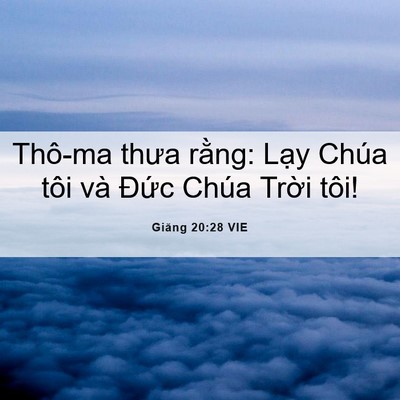 Picture 06 - Giăng 20:28 VIE - Thô-ma thưa rằng: Lạy Chúa tôi và Đức - Bible Verse Picture