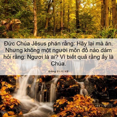 Picture 06 - Giăng 21:12 VIE - Đức Chúa Jêsus phán rằng: Hãy lại mà - Bible Verse Picture