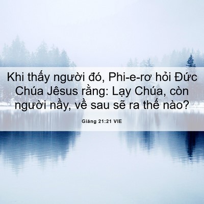 Picture 06 - Giăng 21:21 VIE - Khi thấy người đó, Phi-e-rơ hỏi Đức - Bible Verse Picture
