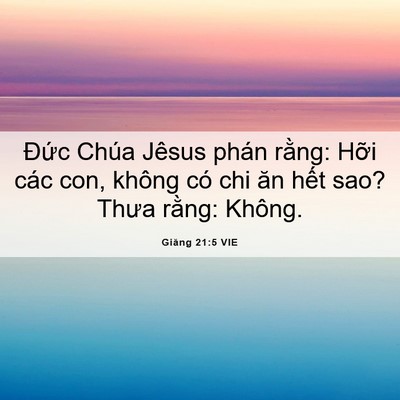 Picture 06 - Giăng 21:5 VIE - Đức Chúa Jêsus phán rằng: Hỡi các con, - Bible Verse Picture