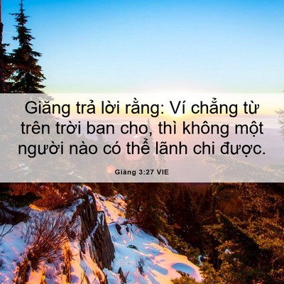 Picture 06 - Giăng 3:27 VIE - Giăng trả lời rằng: Ví chẳng từ trên - Bible Verse Picture