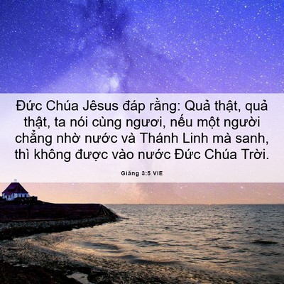 Picture 06 - Giăng 3:5 VIE - Đức Chúa Jêsus đáp rằng: Quả thật, - Bible Verse Picture