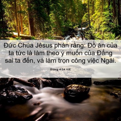 Picture 06 - Giăng 4:34 VIE - Đức Chúa Jêsus phán rằng: Đồ ăn của - Bible Verse Picture