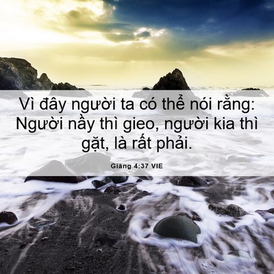 Picture 06 - Giăng 4:37 VIE - Vì đây người ta có thể nói rằng: - Bible Verse Picture