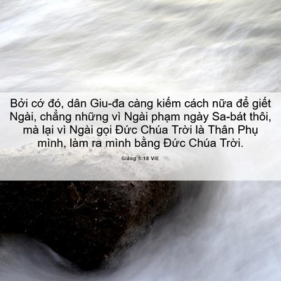 Picture 06 - Giăng 5:18 VIE - Bởi cớ đó, dân Giu-đa càng kiếm cách - Bible Verse Picture