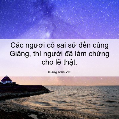 Picture 06 - Giăng 5:33 VIE - Các ngươi có sai sứ đến cùng Giăng, - Bible Verse Picture