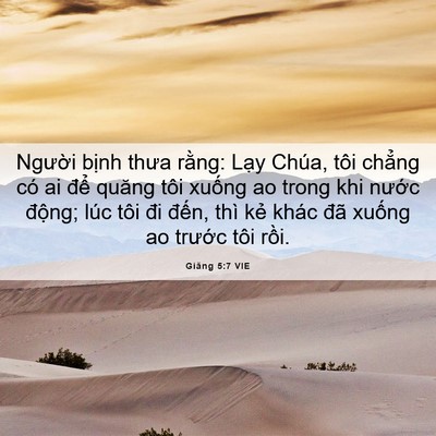Picture 06 - Giăng 5:7 VIE - Người bịnh thưa rằng: Lạy Chúa, tôi - Bible Verse Picture