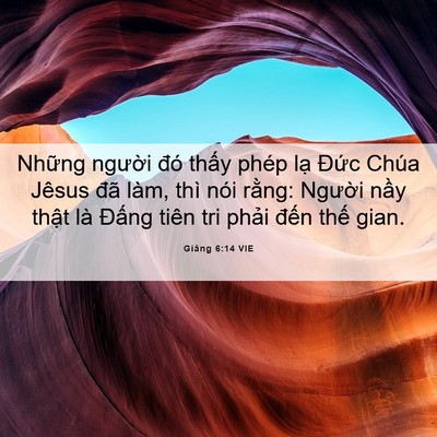 Picture 06 - Giăng 6:14 VIE - Những người đó thấy phép lạ Đức - Bible Verse Picture