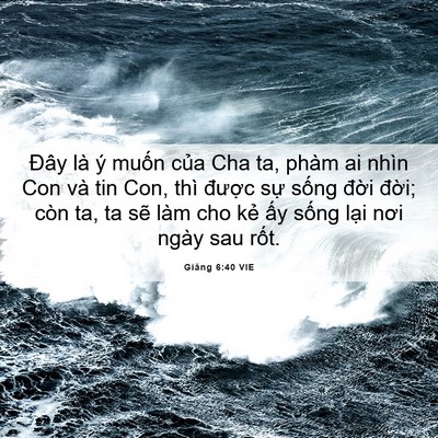 Picture 06 - Giăng 6:40 VIE - Đây là ý muốn của Cha ta, phàm ai nhìn - Bible Verse Picture