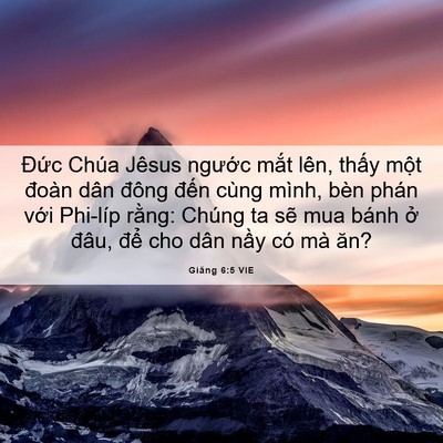 Picture 06 - Giăng 6:5 VIE - Đức Chúa Jêsus ngước mắt lên, thấy - Bible Verse Picture