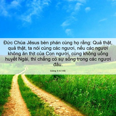Picture 06 - Giăng 6:53 VIE - Đức Chúa Jêsus bèn phán cùng họ rằng: - Bible Verse Picture