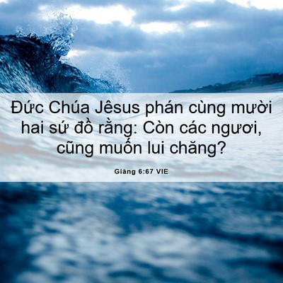 Picture 06 - Giăng 6:67 VIE - Đức Chúa Jêsus phán cùng mười hai sứ - Bible Verse Picture